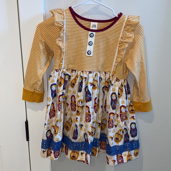 EUC Wild Flowers Boutique Size 12 Striped Stripe Babydoll Russian Doll Top - Picture 2 of 6